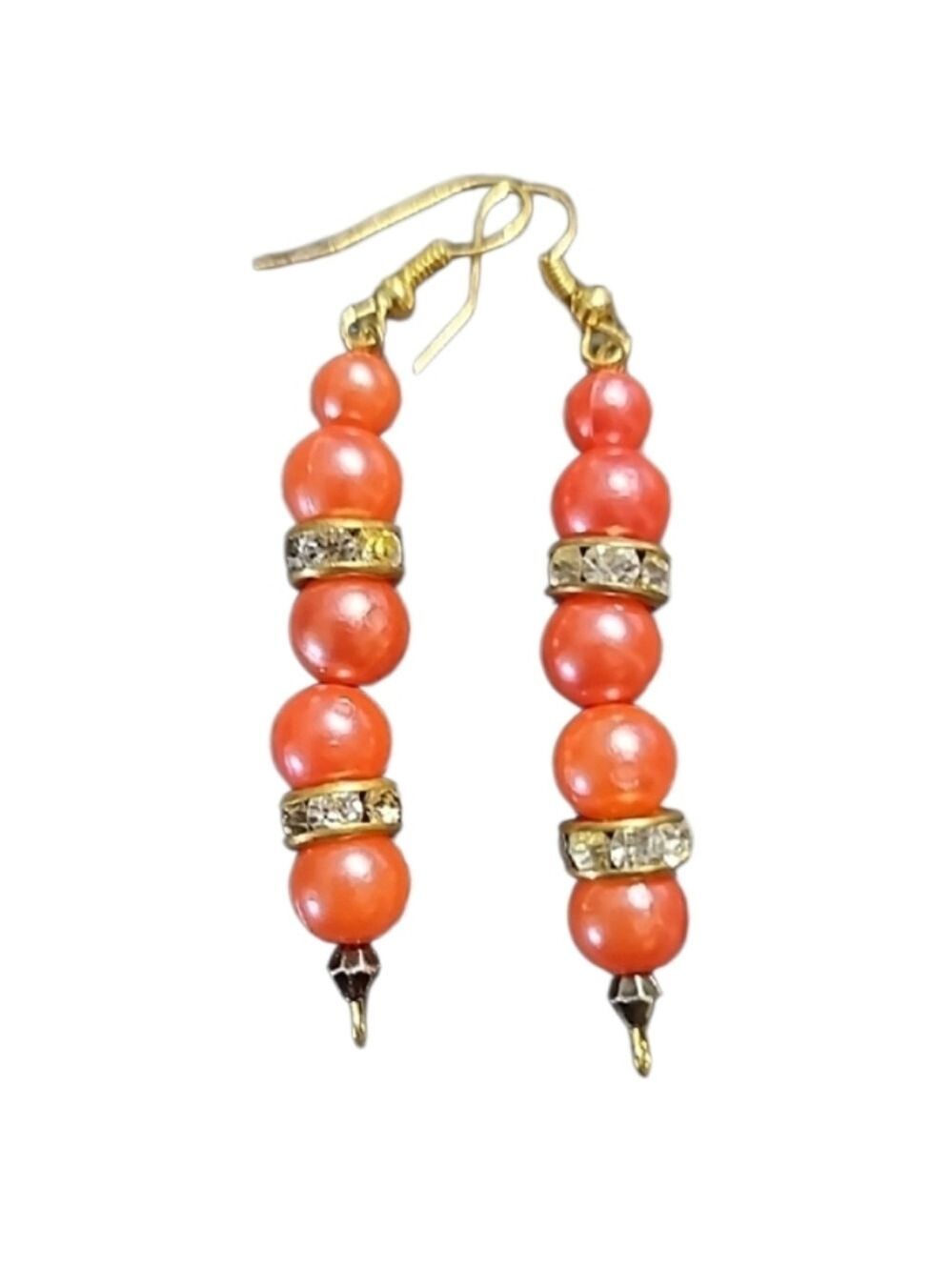💥4 for $20💥Gold and Orange Beaded Earrings
